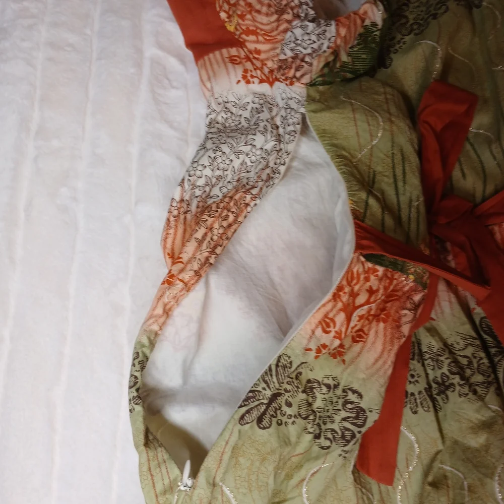 Aryeh Multicolor Boho Print Dress | Square Neck, Puff Sleeve | Size S - Picture 10 of 15